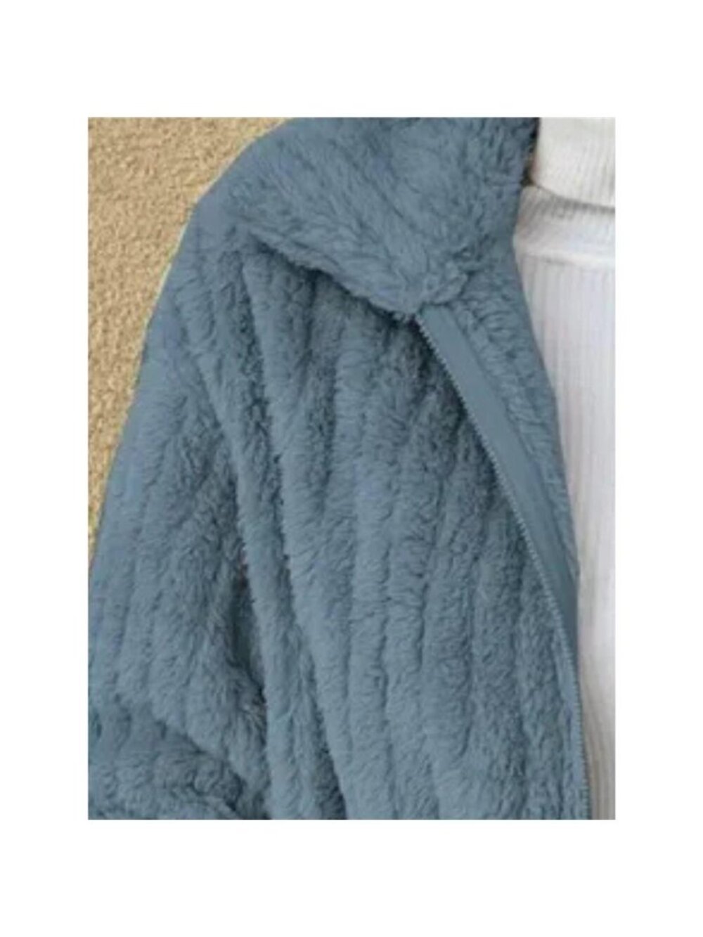 Full Size Faux Fur Zip-Up Outerwear Plus Size